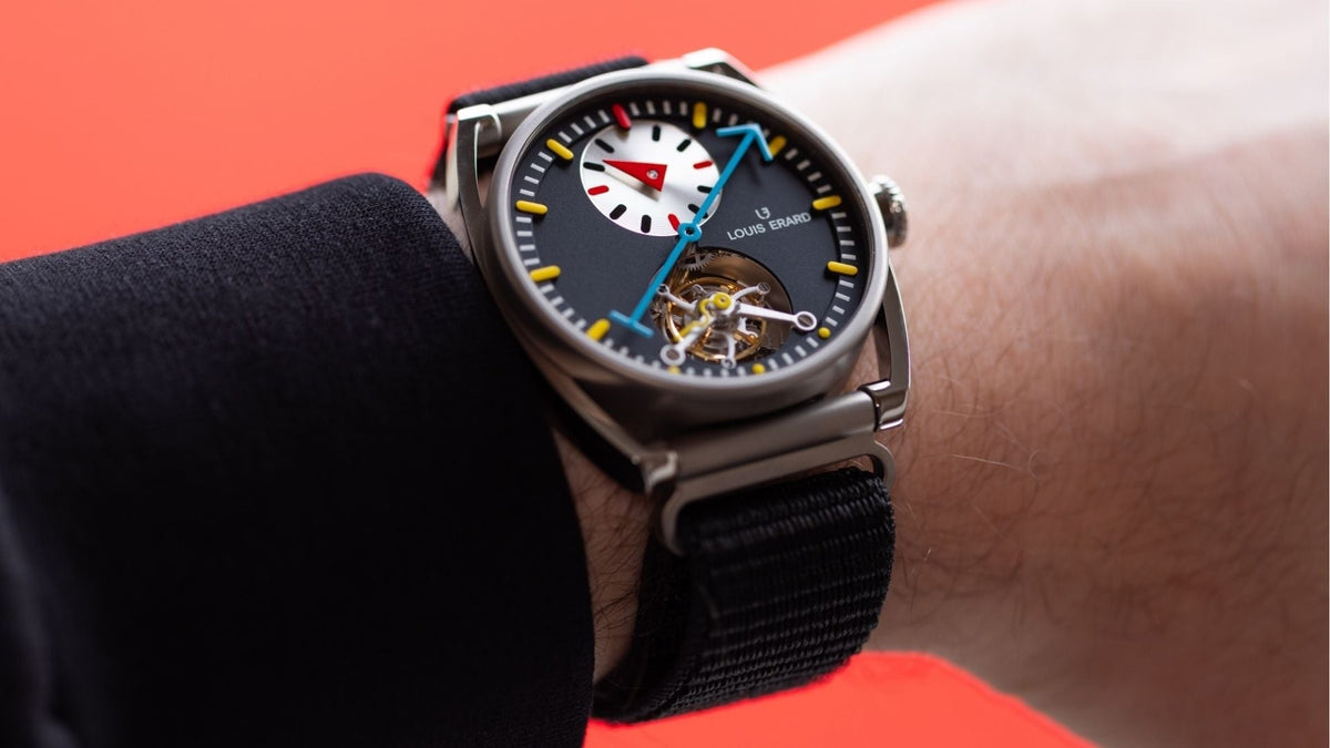Le Régulateur Tourbillon Louis Erard x Alain Silberstein Black worn on the wrist