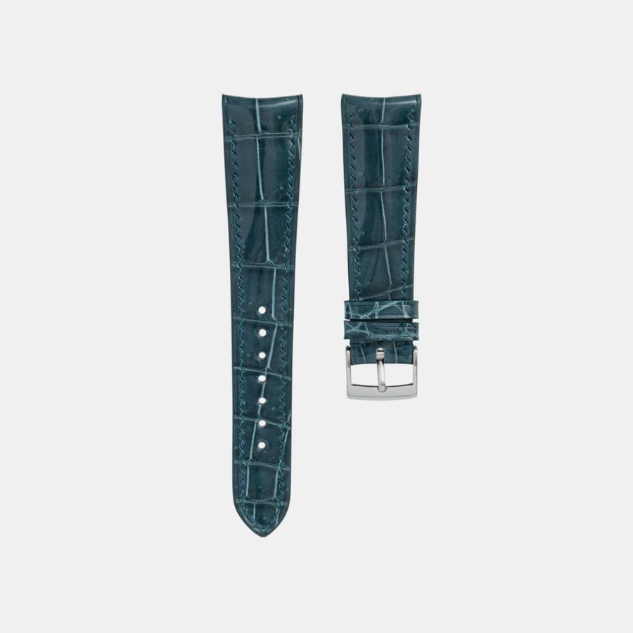 Delugs Glossy Crocodile Signature Strap 20mm- Curved – Lagoon