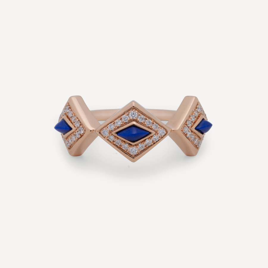 By ZAYA Lumira Bleu Triple Motif Ring