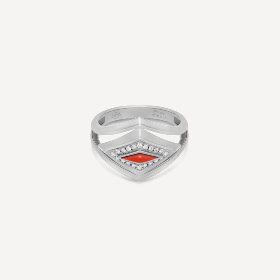 By ZAYA Lumira Delights Halo Ring White Gold