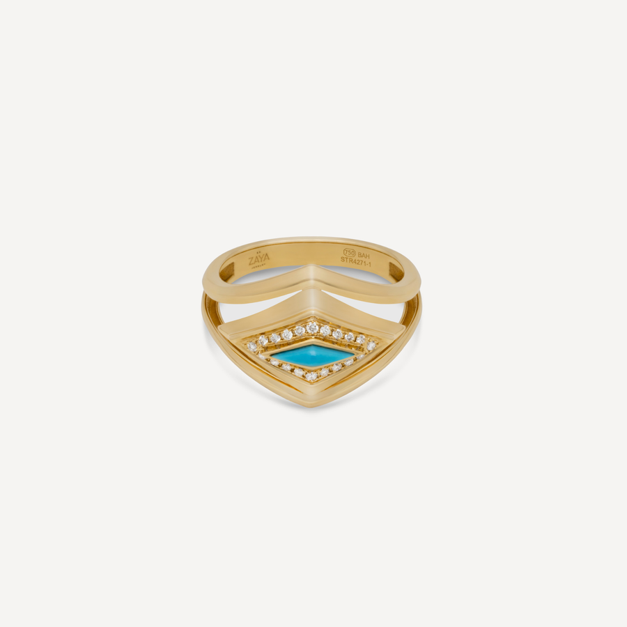 By ZAYA Lumira Delights Halo Ring Yellow Gold