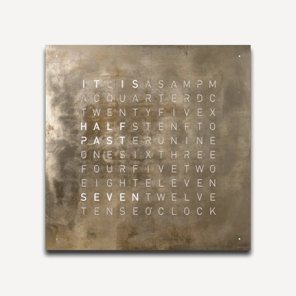Qlocktwo Earth 45 Creator's Edition - Silver Gold (EN)