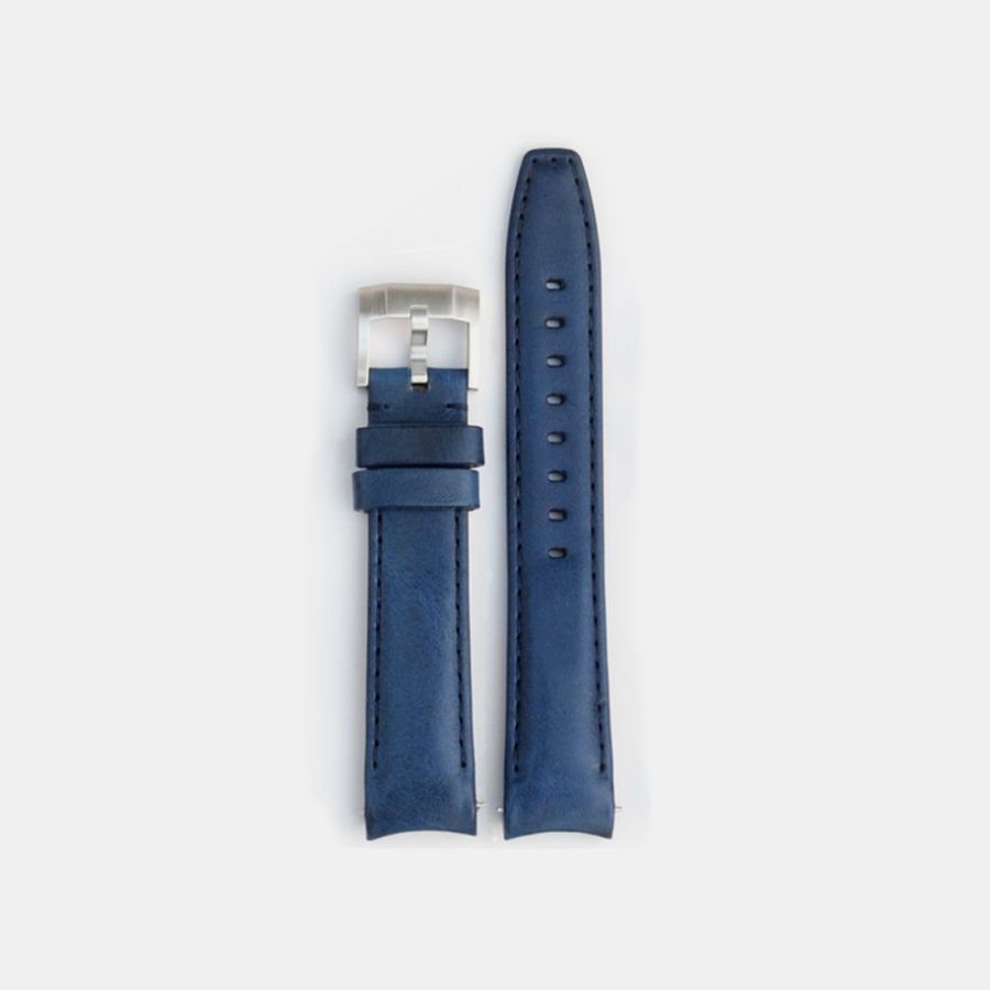 Everest Bands Tanned Leather Strap for Rolex – Blue