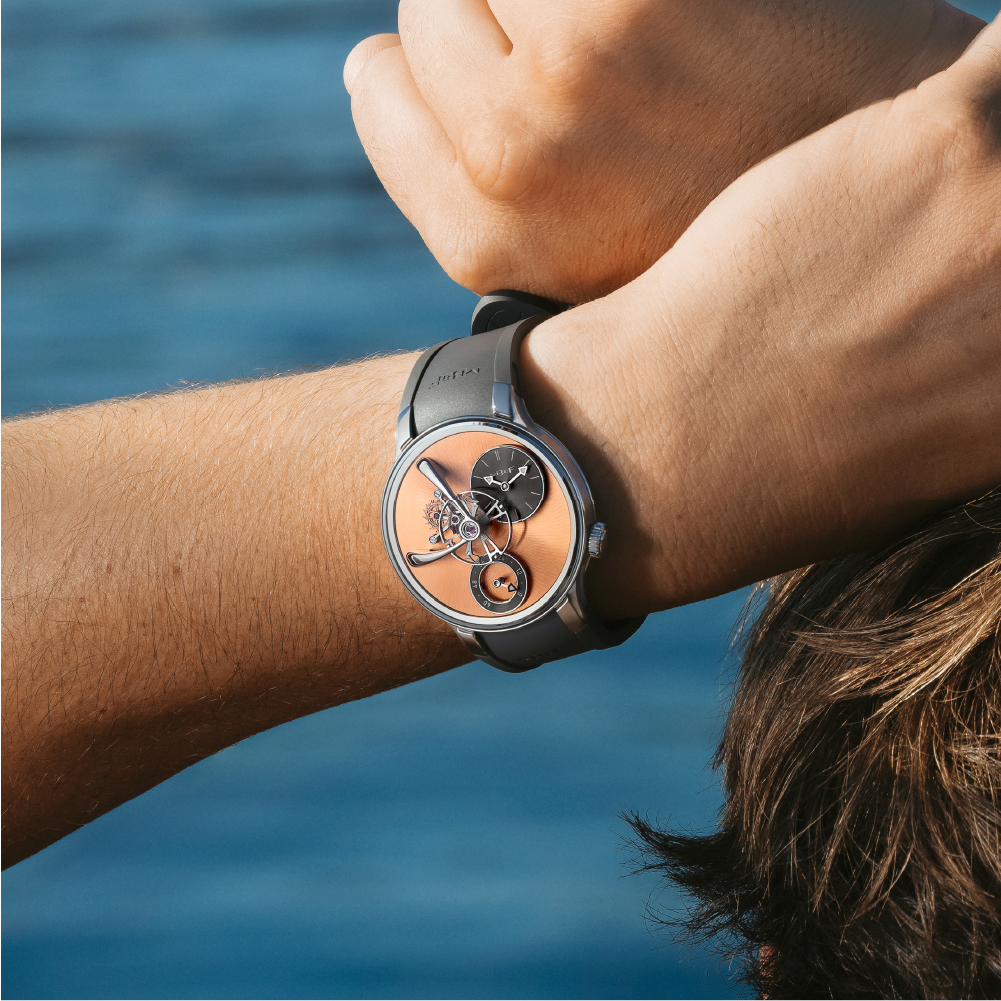 MB&F Legacy Machine 101 EVO Ti Salmon