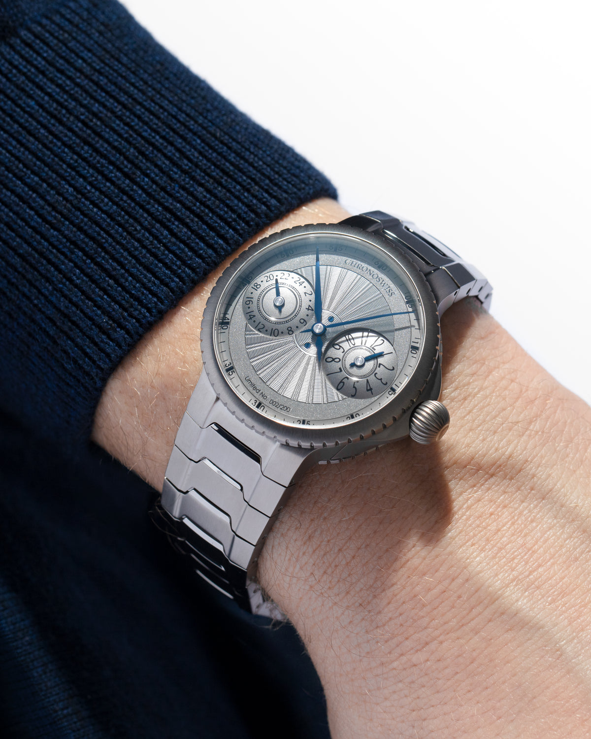 chronoswiss PULSE GMT Silver Guilloché