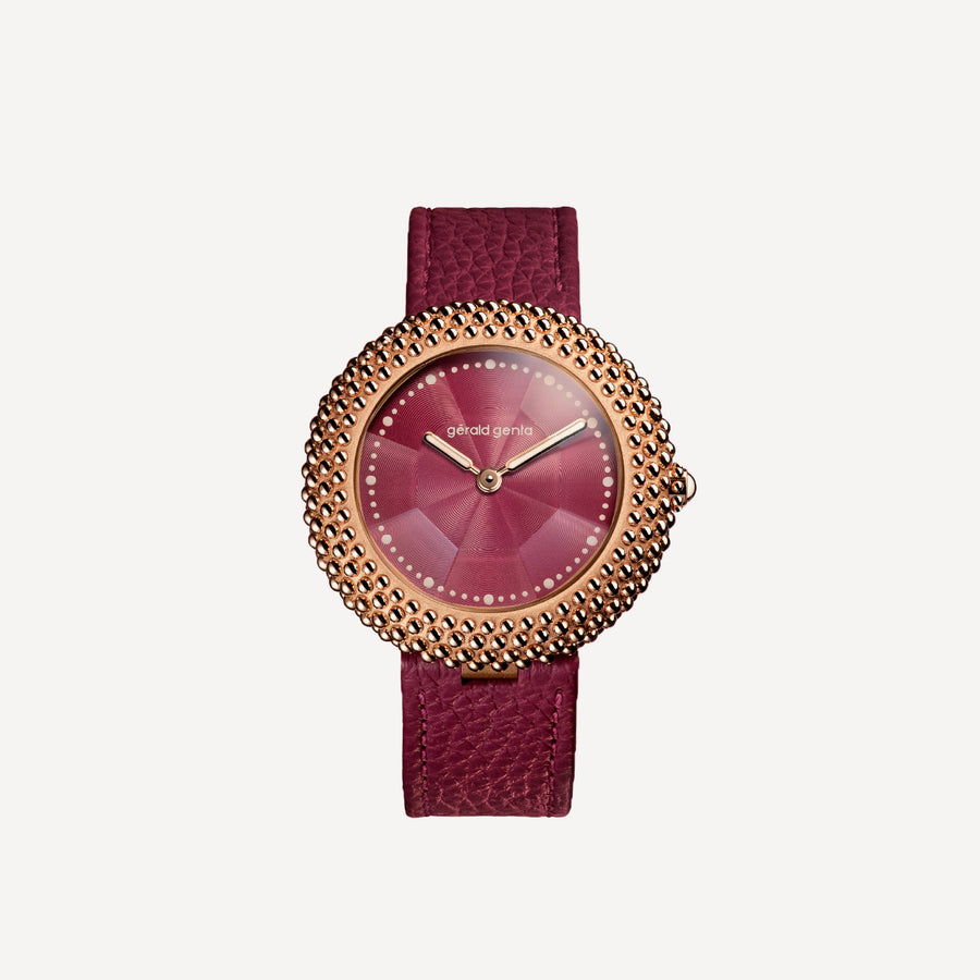 Gerald Genta Gentissima Oursin 36 Burgundy