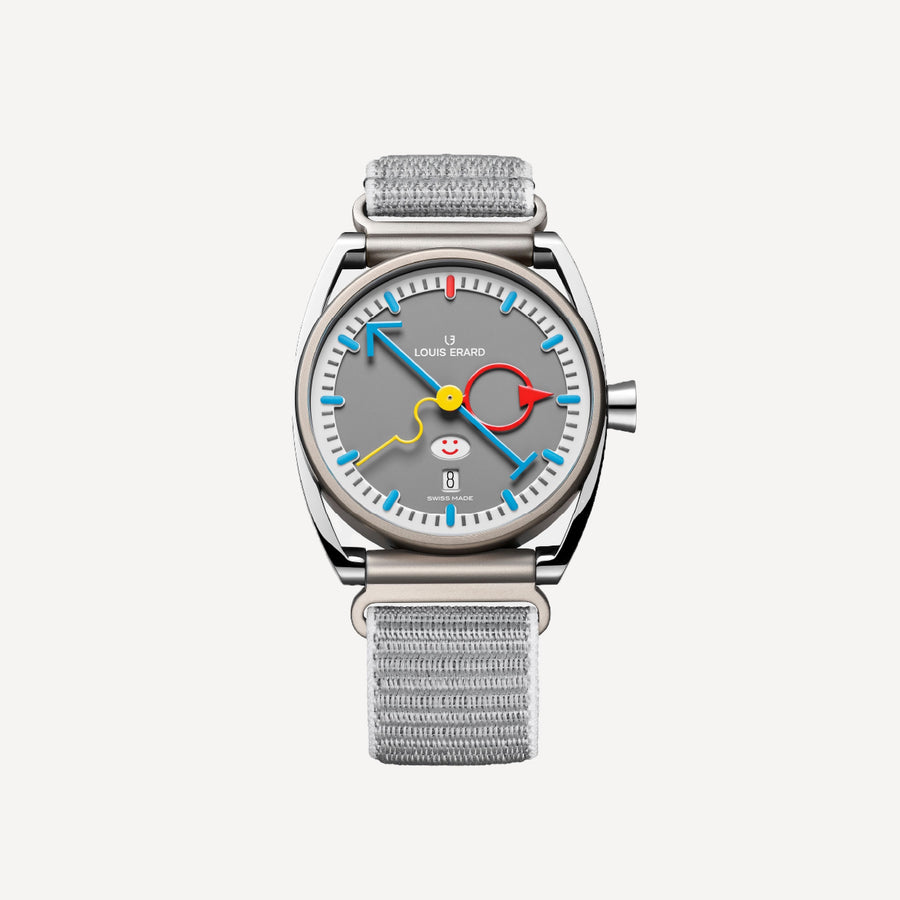 Louis Erard x Alain Silberstein Smile Day Stahlgrau