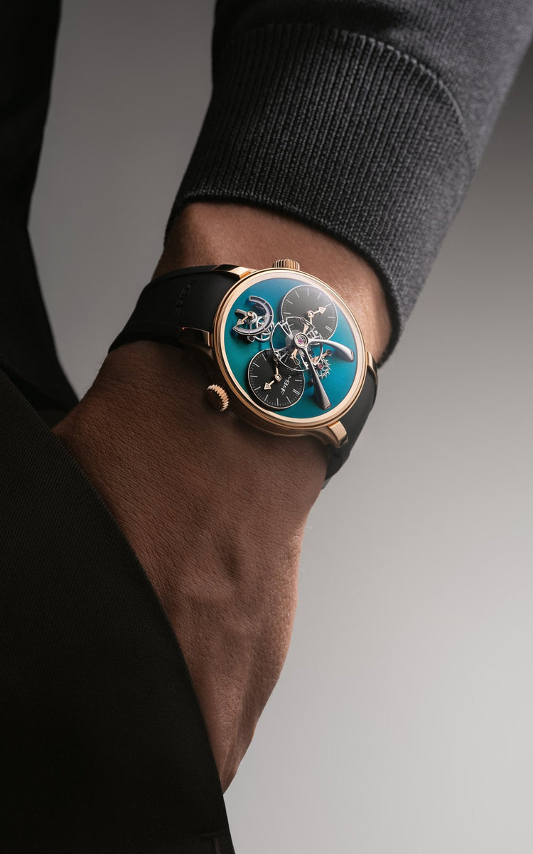 MB&F LM1 EVO in titanium and in rose gold