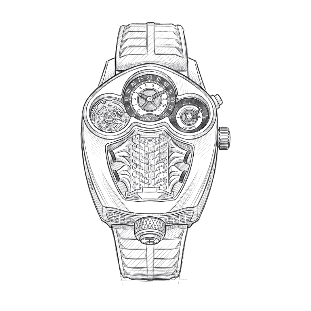 Jacob & Co. Bugatti: pencil drawing