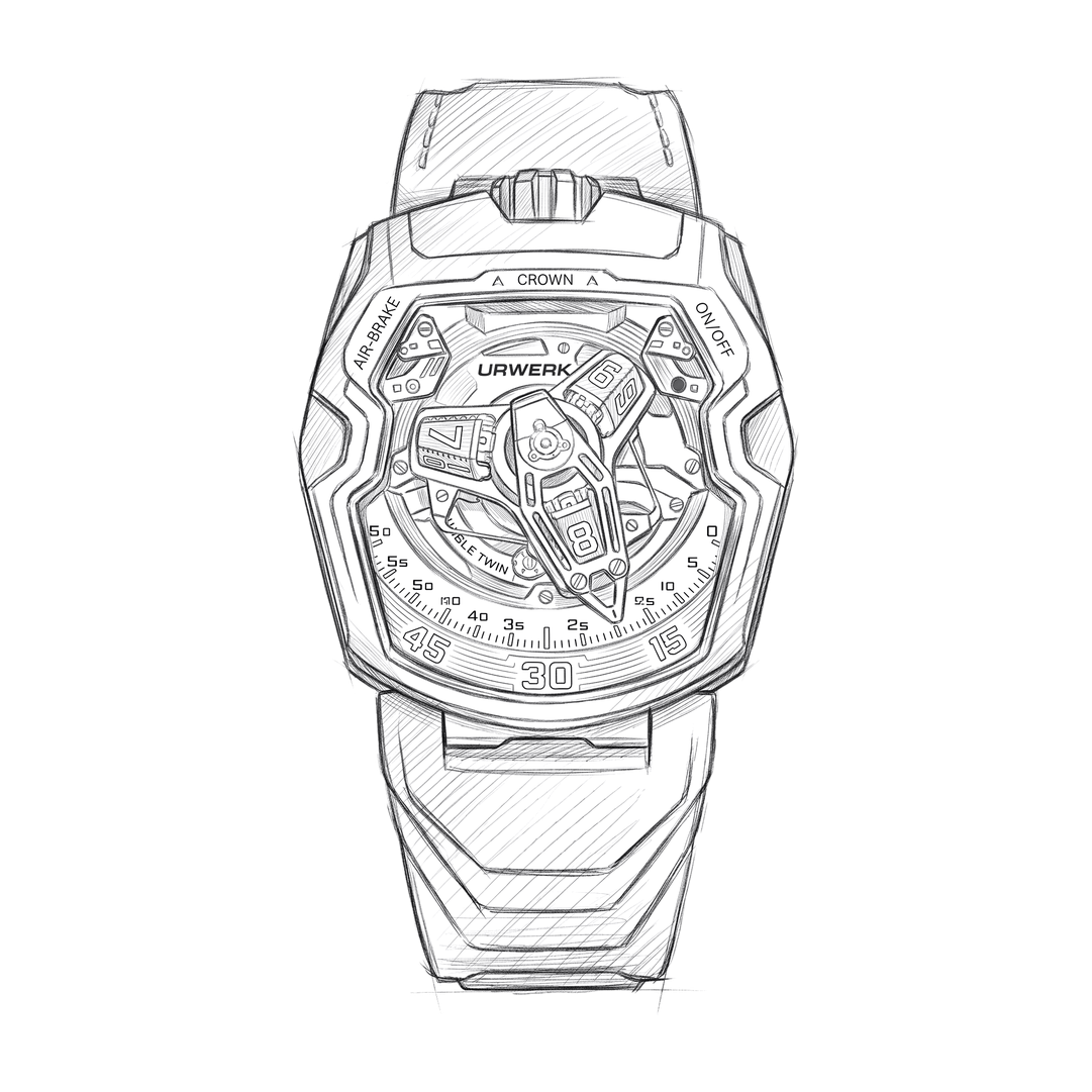 URWERK UR-230: pencil drawing