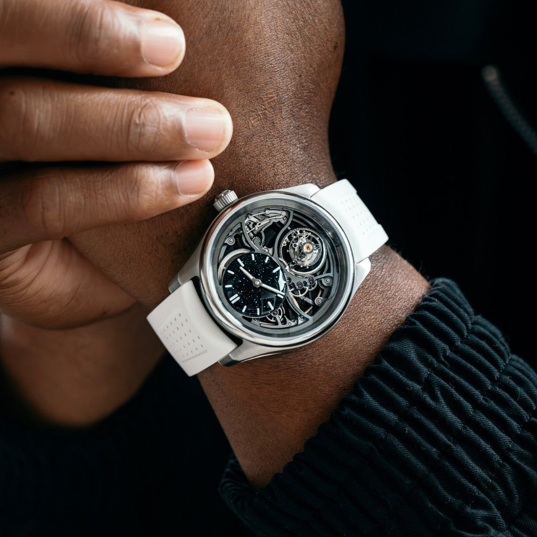 H. Moser & Cie. Pioneer Cylindrical Tourbillon Skeleton Aventurine Saquon Barkley Edition