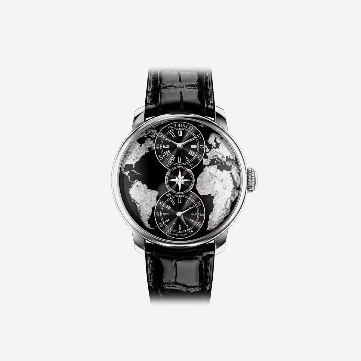 JACOB & CO The World Is Yours Dual Time Zone Black