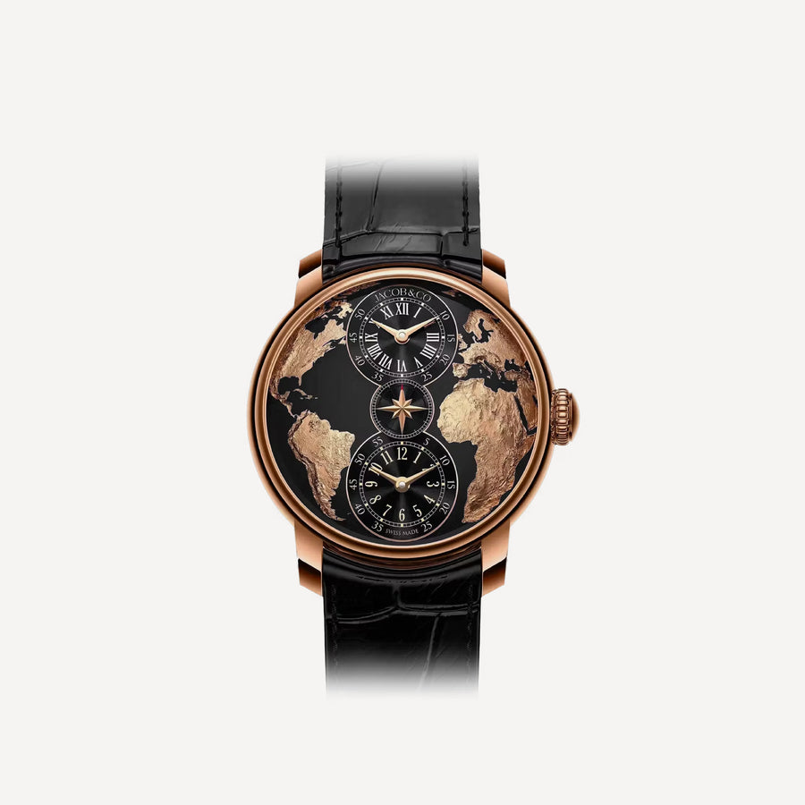 JACOB & CO The World Is Yours Dual Time Zone Black