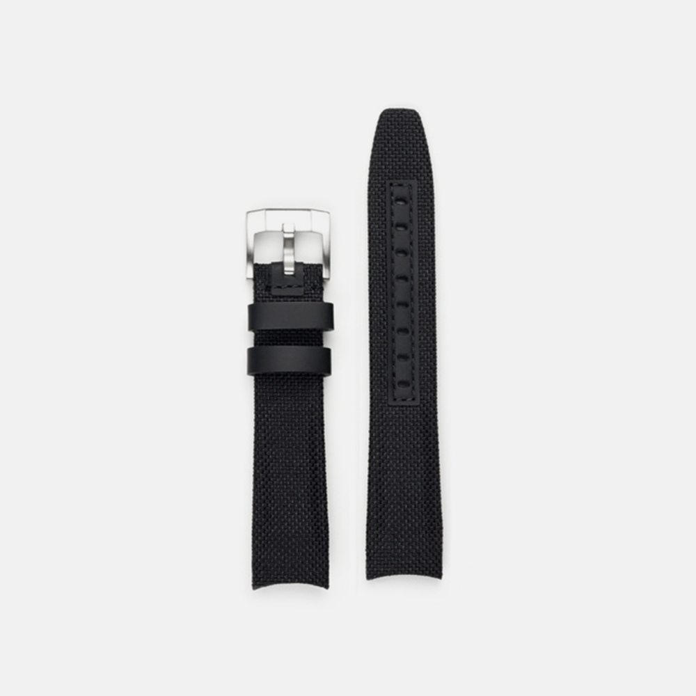 Everest Bands Nylon leather strap for Rolex – Black