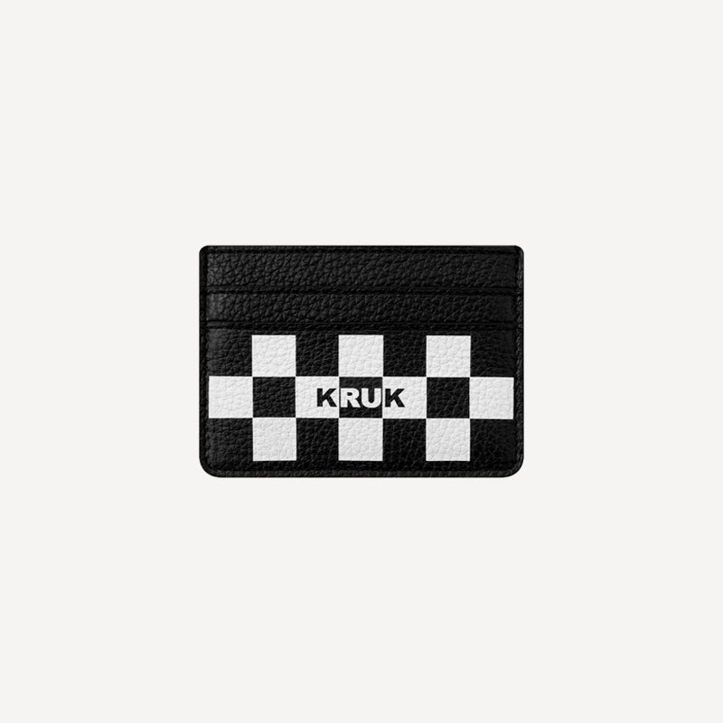 KRUK Leather Card Holder – CHECKERED LEATHER