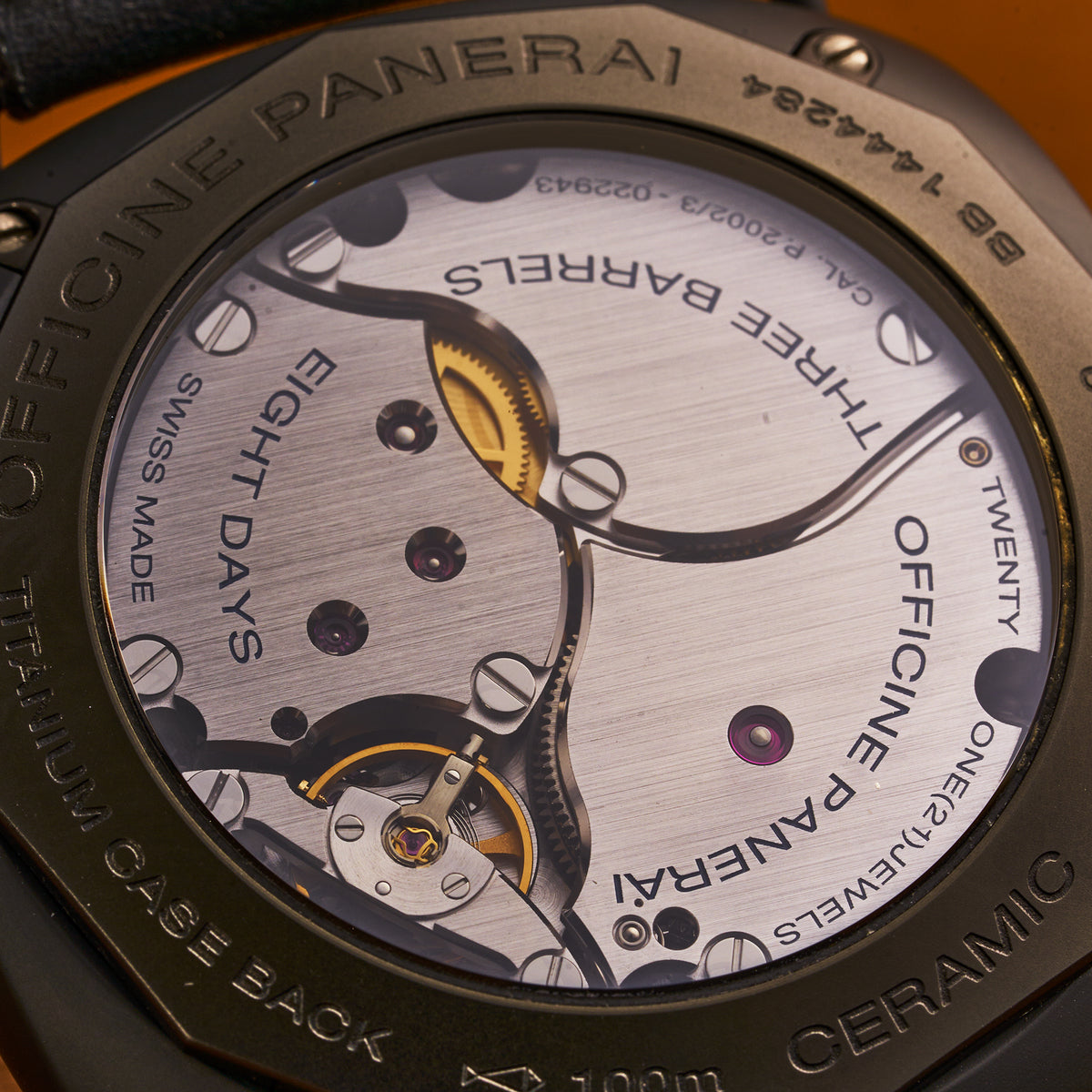 PANERAI RADIOMIR CERMAIC 8 DAYS PAM 384 CASE BACK