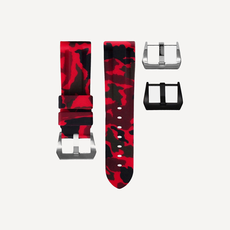Horus Watch Straps Horus Rubber Strap for Panerai – Red Camo