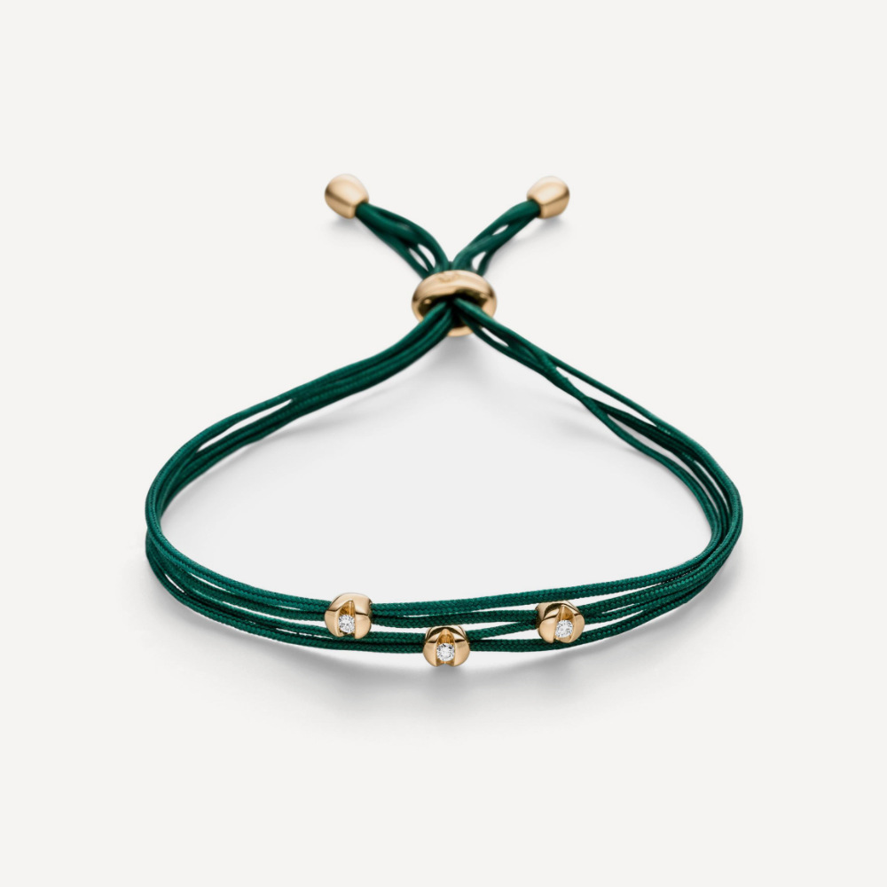 Schaffrath Colortaire Bracelet on Green Emerald Thread