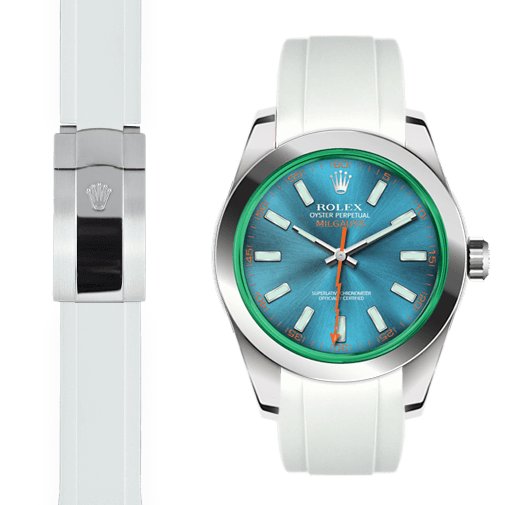 Everest Bands SeaDweller 4000/AirKing /Milgauss Rubber Strap – White